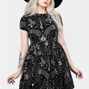 Disturbia Hecate’s Garden Elegant Black Babydoll Floral Dress
